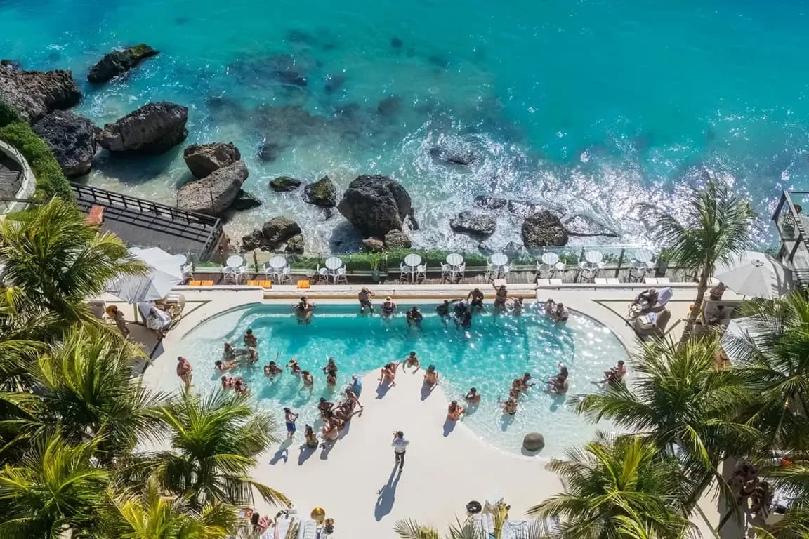 El Kabron beach club Uluwatu party view from above