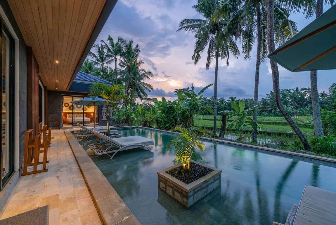 View of ricefields from Villa Surga in Ubud