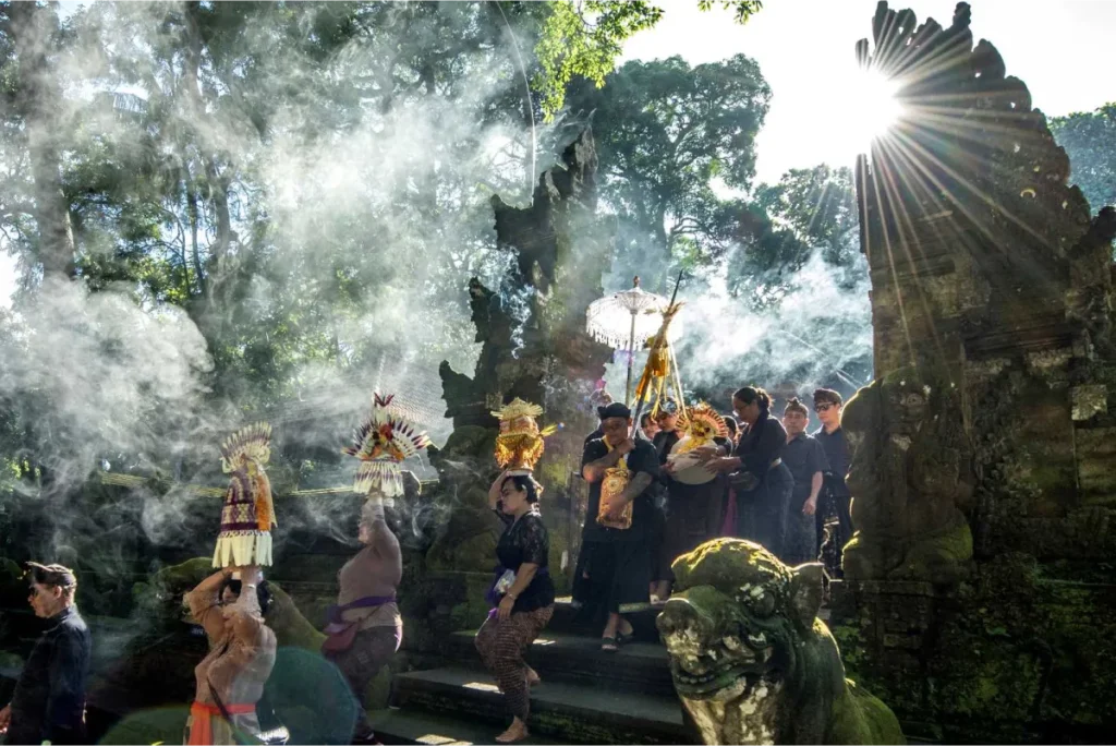 ceremony in Ubud monkey forest