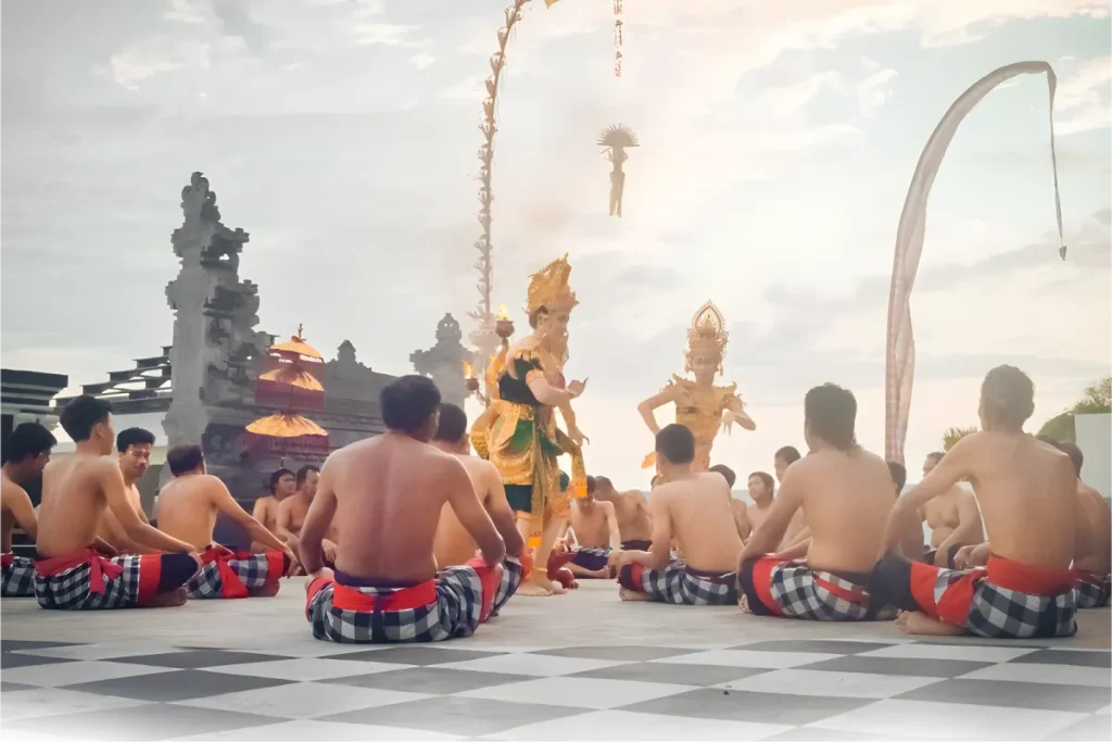 kecak dance performance in pandawa beach