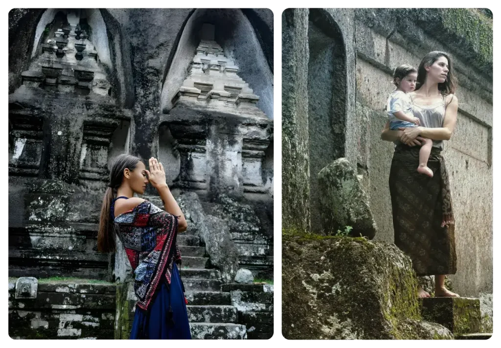 tourists taken their pictures at Gunung Kawi temple